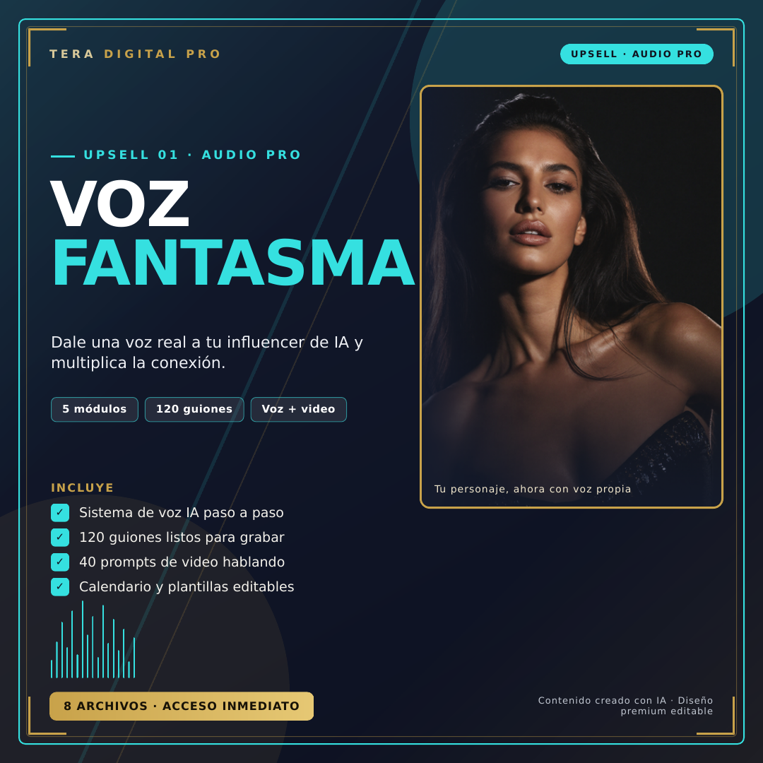 VOZ FANTASMA — Haz que tu Influencer de IA Hable y Venda | UP