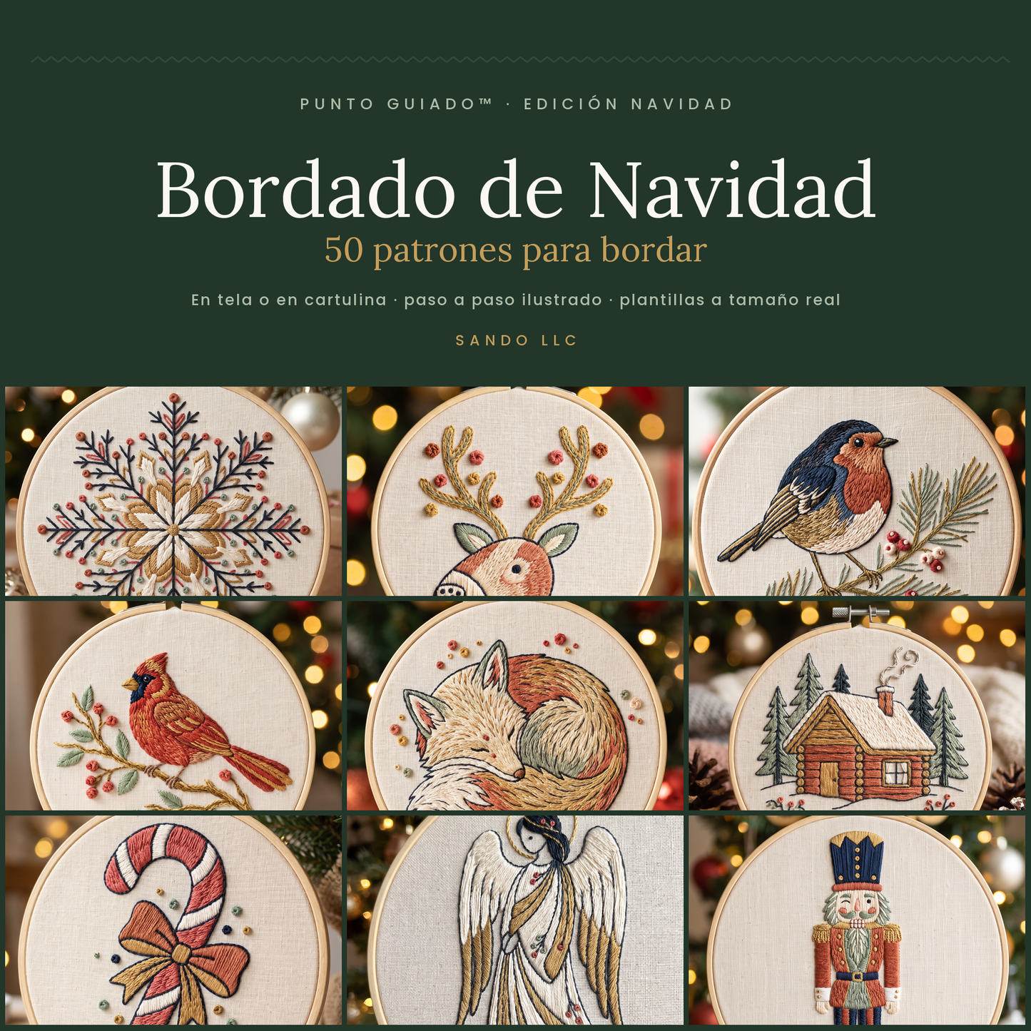Bordado de Navidad — 50 Patrones para Tela y Cartulina