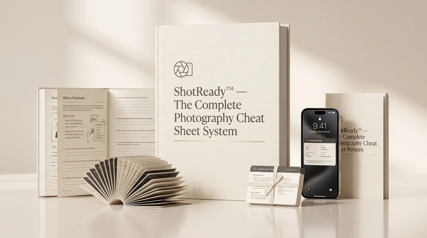 ShotReady™ — The Complete Photography Cheat Sheet System